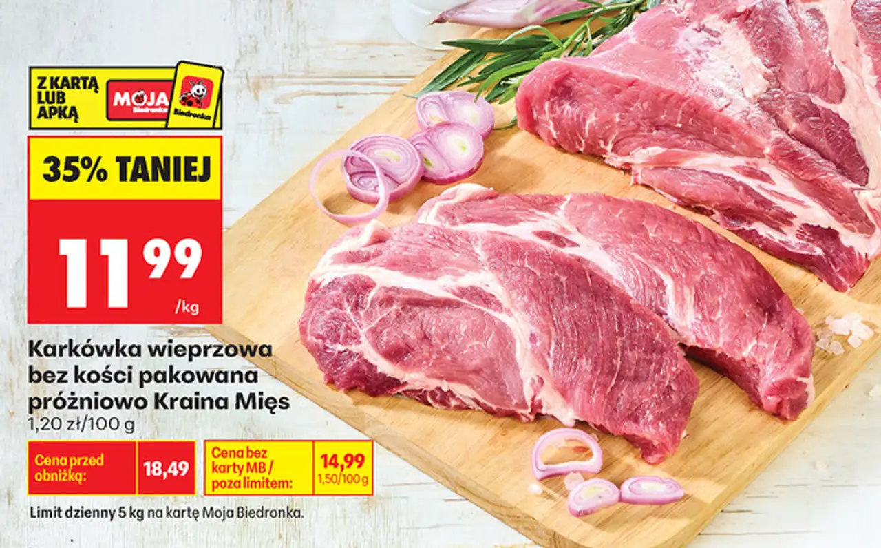 Karkówka wieprzowa bez kości pakowana próżniowo Kraina Mięs