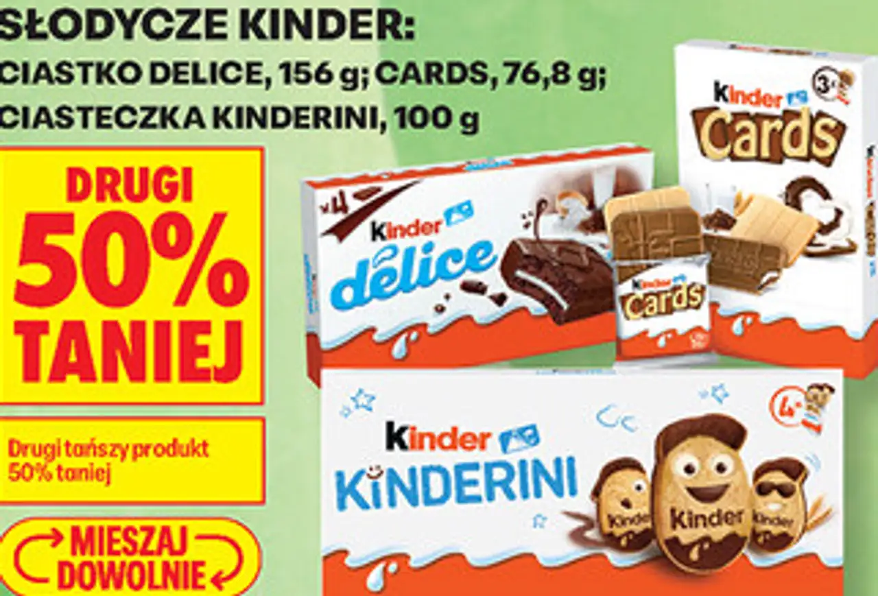 Słodycze Kinder: Ciastko Delice, Cards, Ciasteczka Kinderini