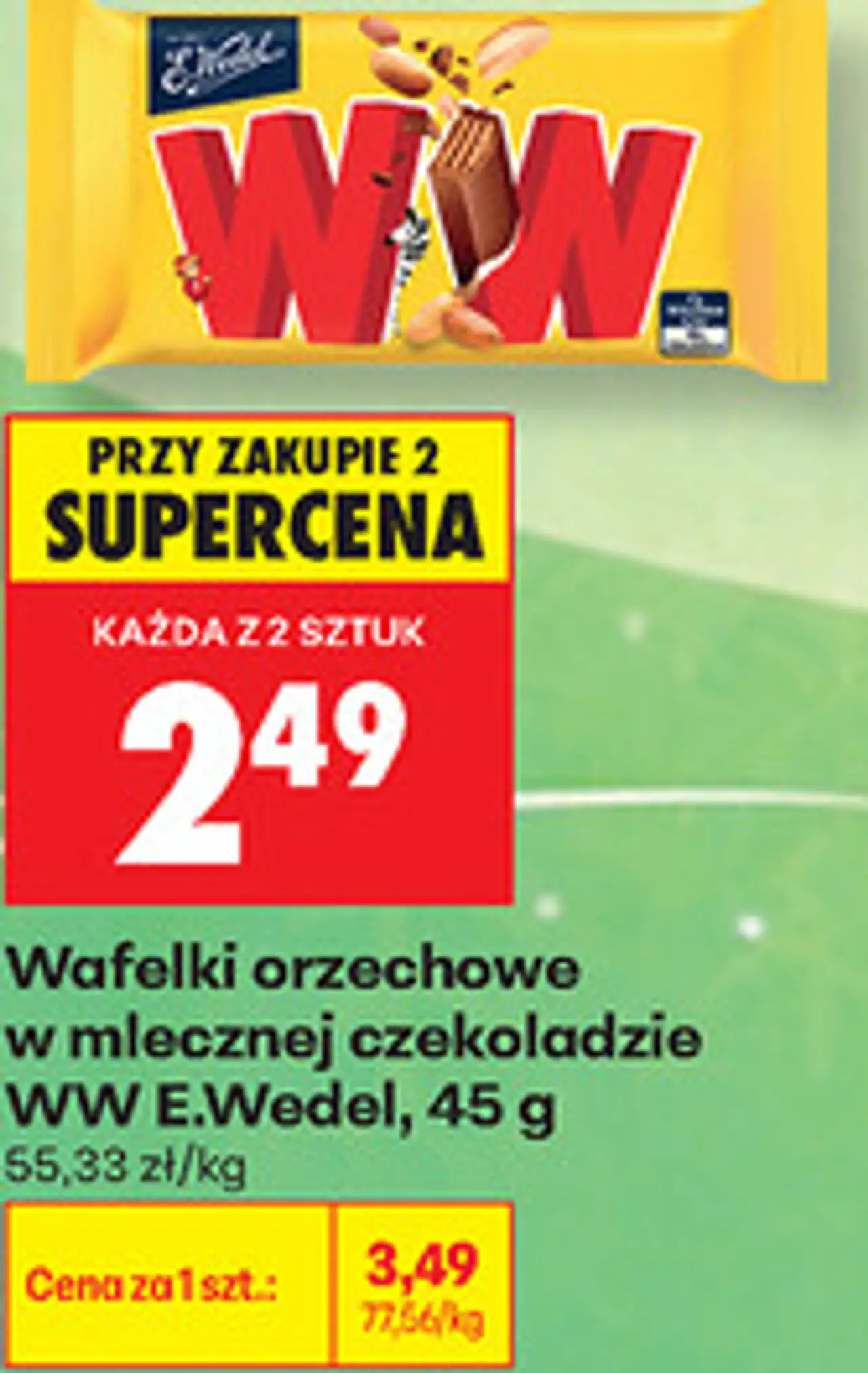 Wafelki orzechowe w mlecznej czekodzie WW E.Wedel