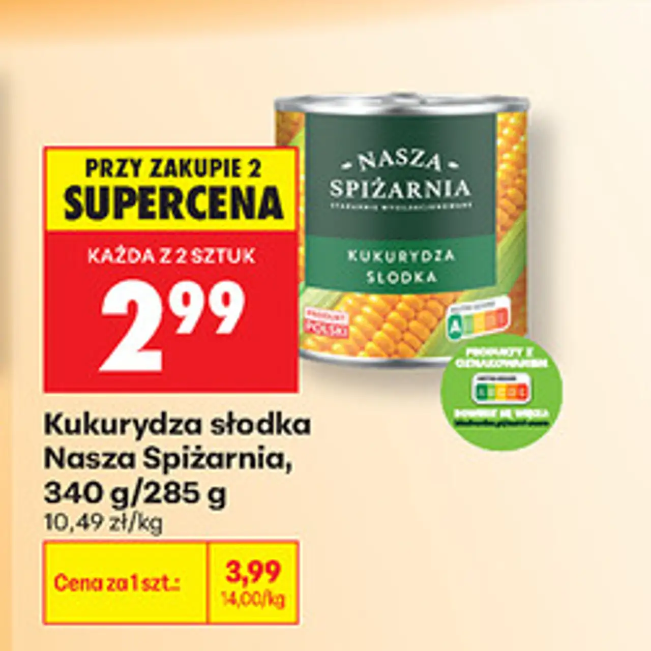 Kukurydza słodka Nasza Spiżarnia, 340 g/285 g