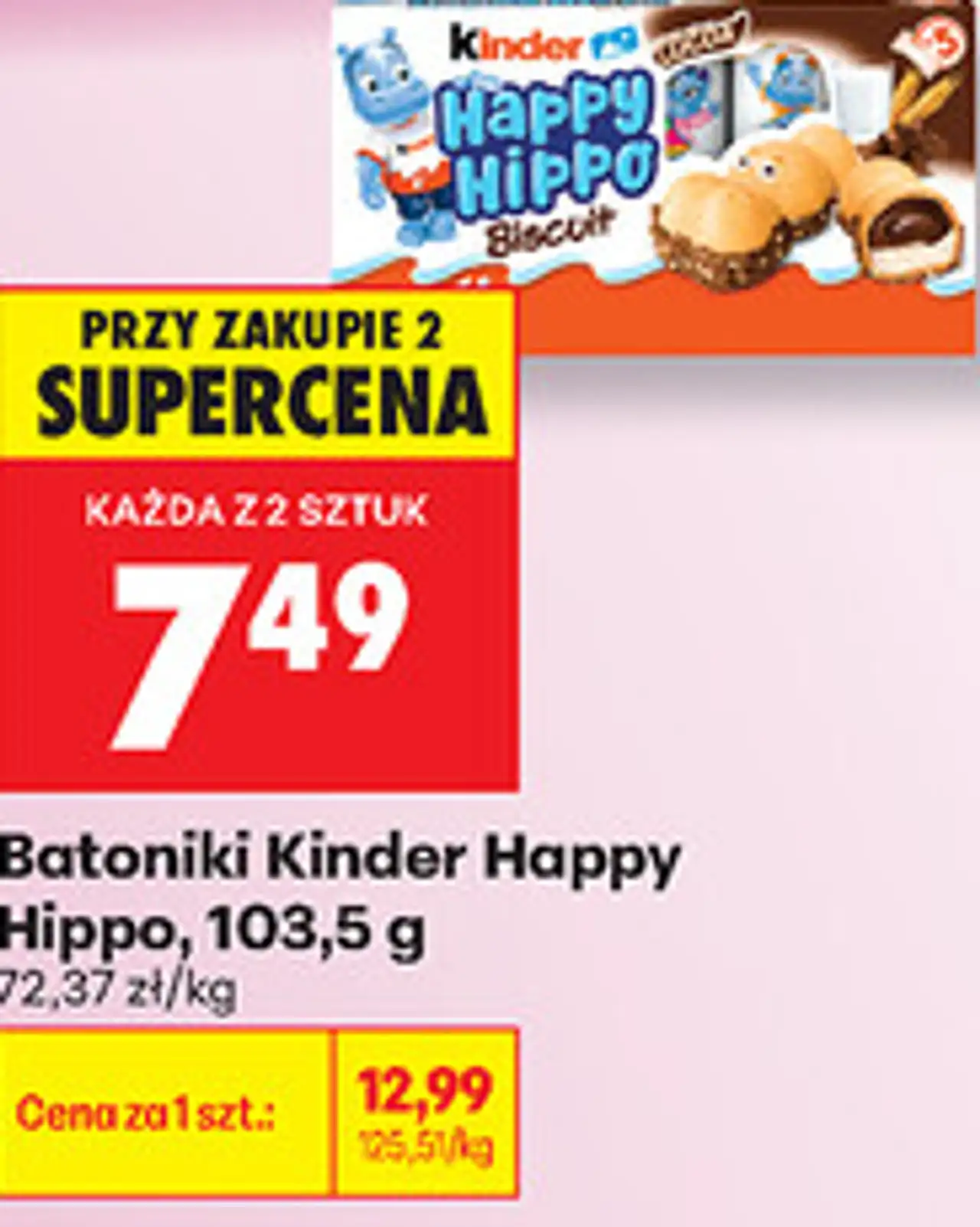 Batoniki Kinder Happy Hippo, 103,5 g