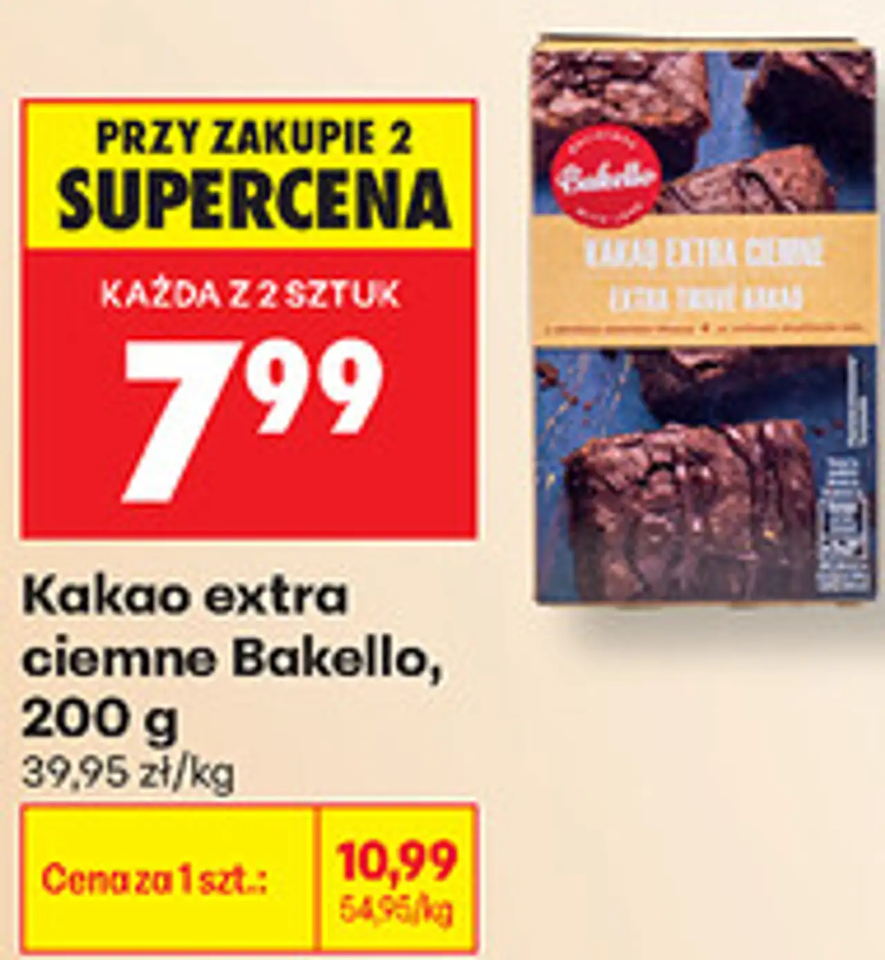 Kakao extra ciemne Bakello