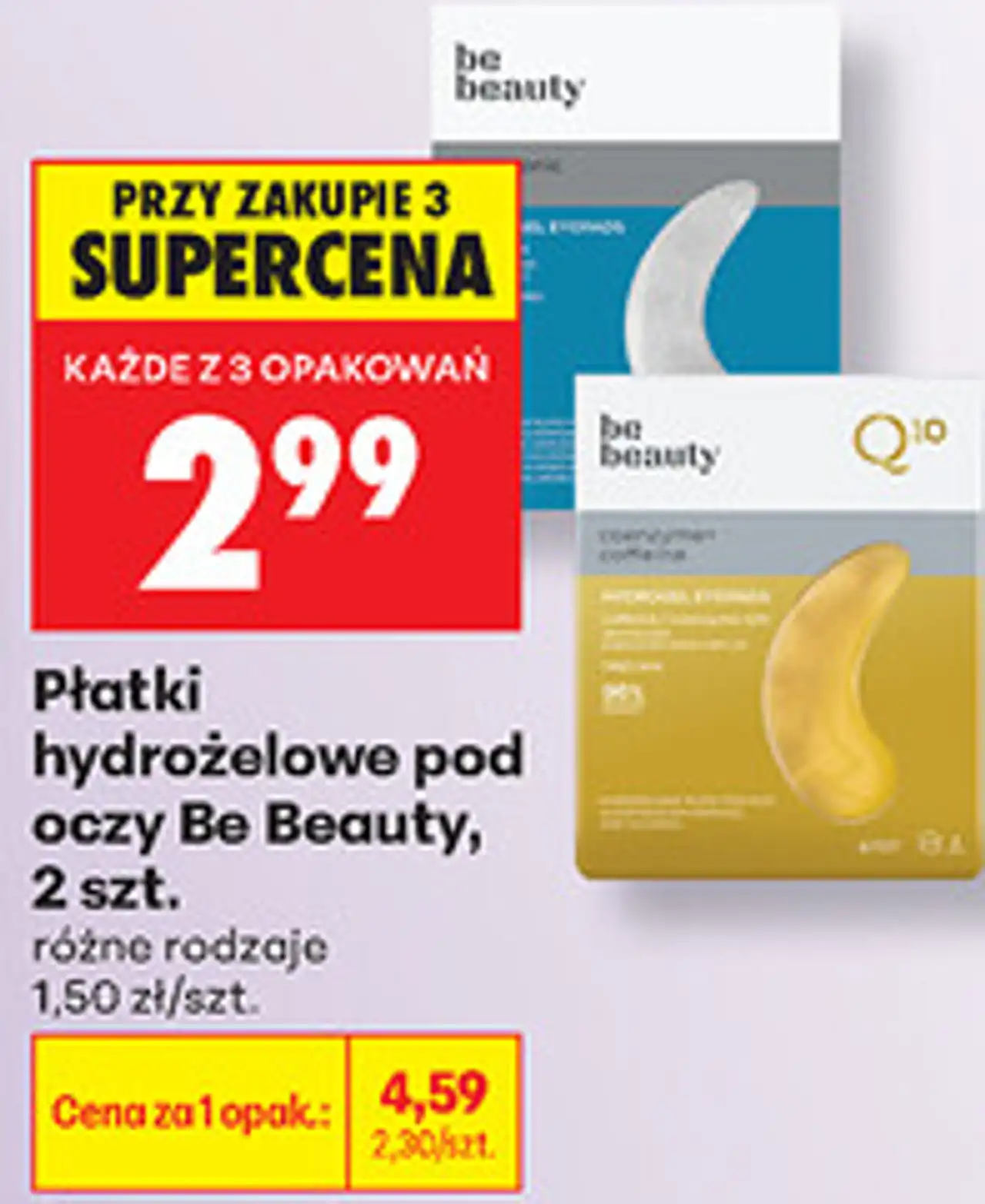 Płatki hydrożelowe pod oczy Be Beauty, 2 szt.