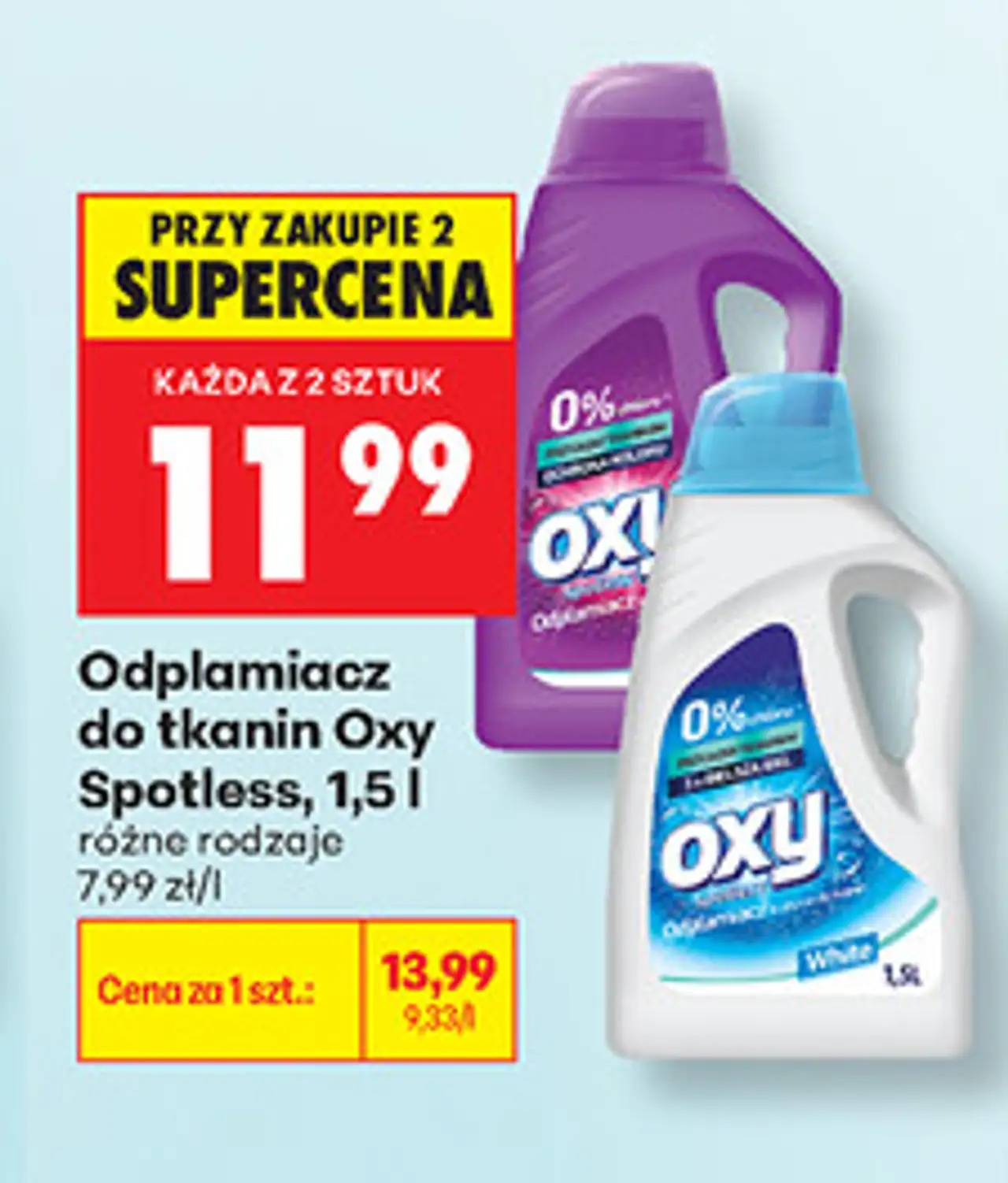 Odplamiacz do tkanin Oxy Spotless, 1,5 l