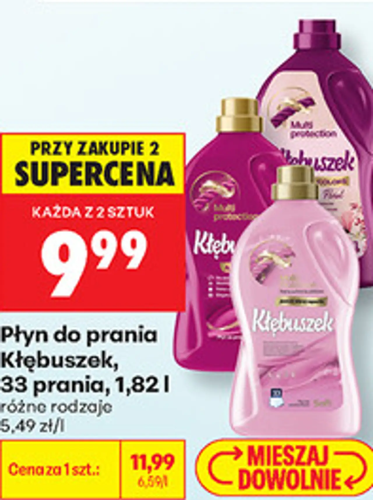 Płyn do prania Kłębuszek, 33 prania, 1,82 l