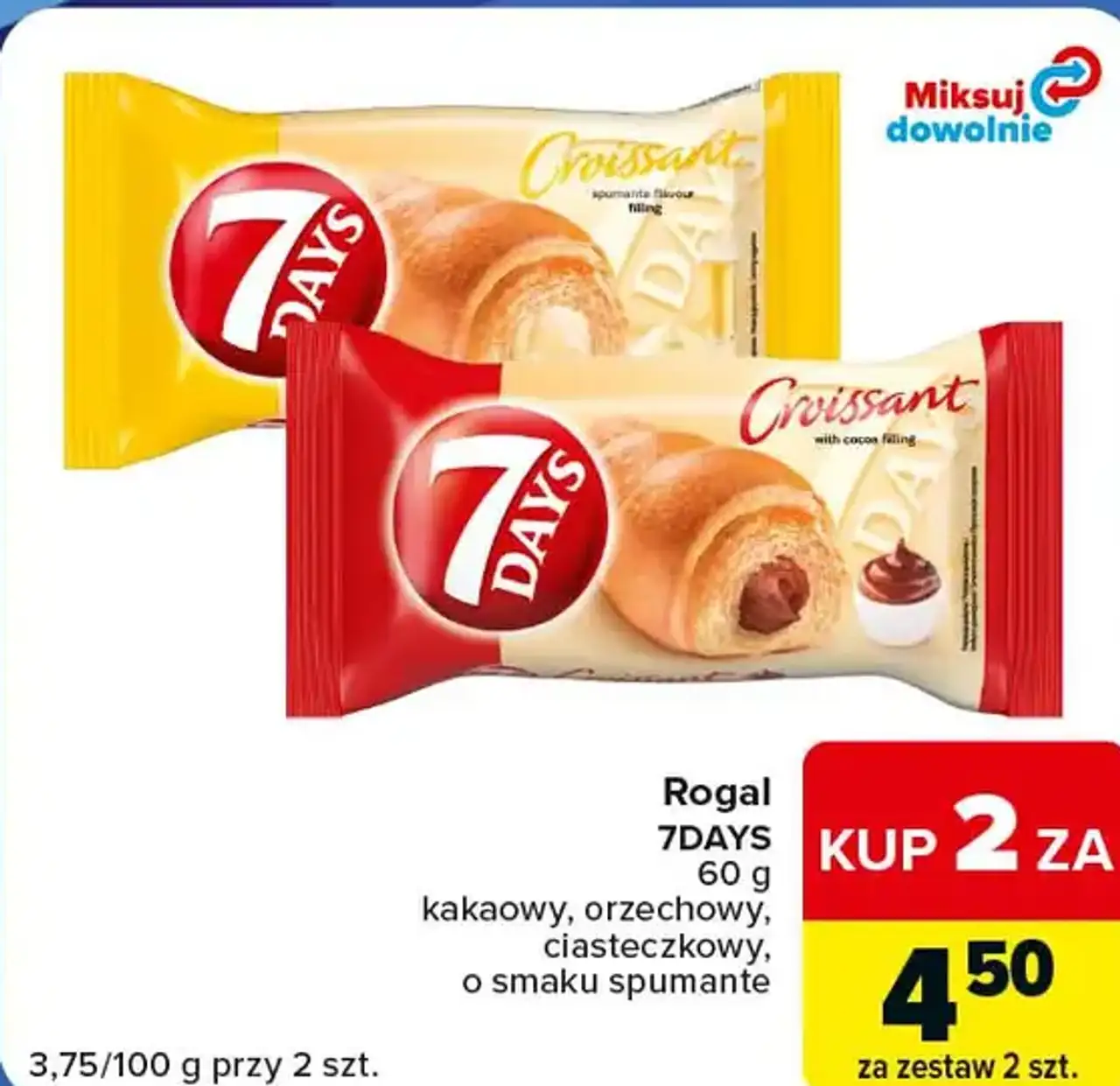 Rogal 7DAYS kakaowy, orzechowy, ciasteczkowy, o smaku spumante 60 g