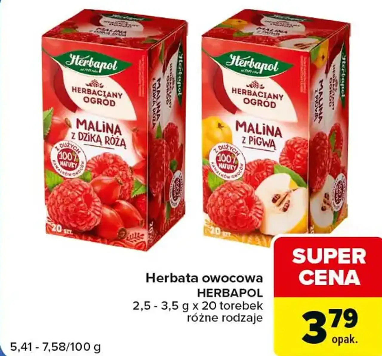Herbata owocowa HERBAPOL 2,5 - 3,5 g x 20 torebek, różne rodzaje