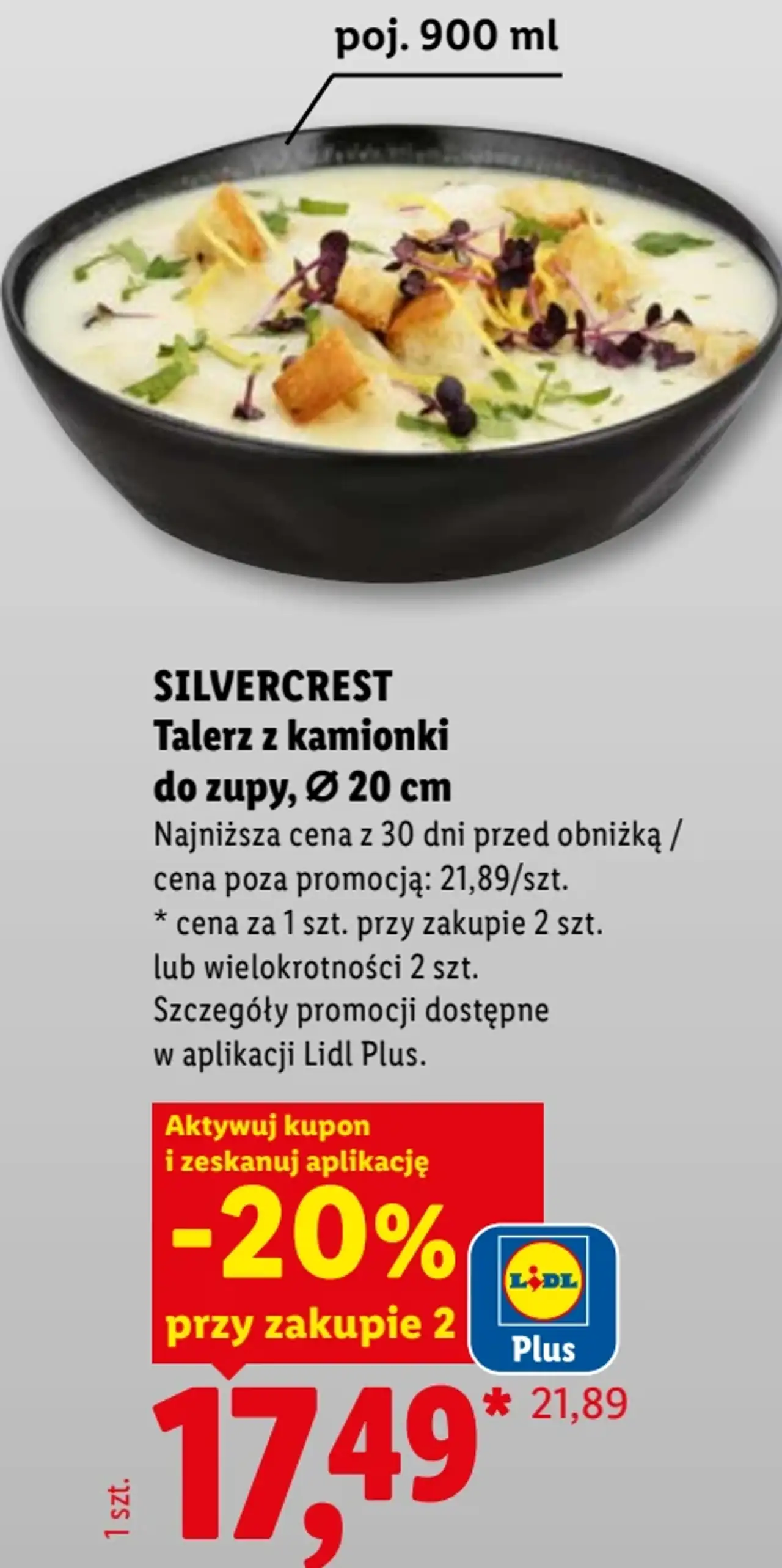 SILVERCREST Talerz z kamionki do zupy, Ø 20 cm