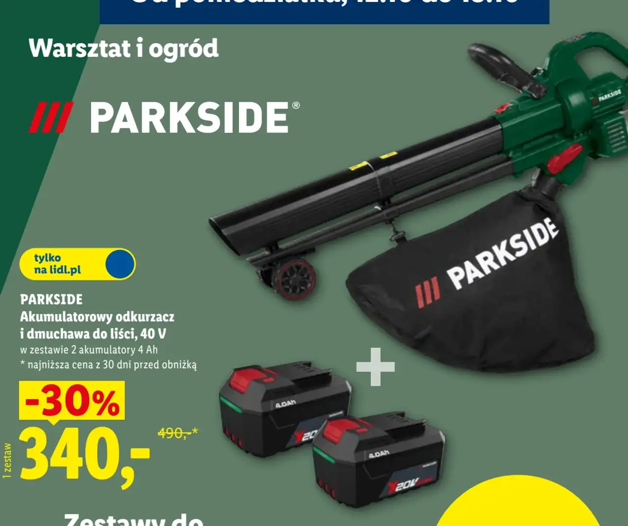 PARKSIDE Akumulatorowy odkurzacz i dmuchawa do liści, 40 V