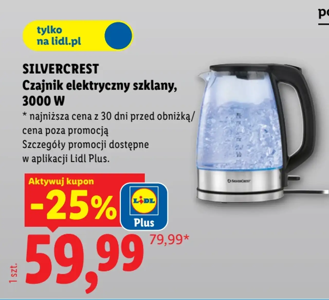 SILVERCREST Czajnik elektryczny szklany, 3000 W