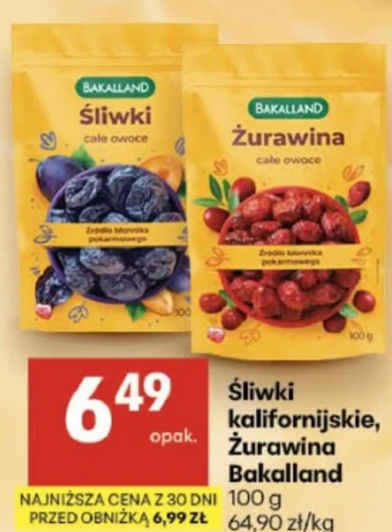 Śliwki kalifornijskie, Żurawina Bakalland