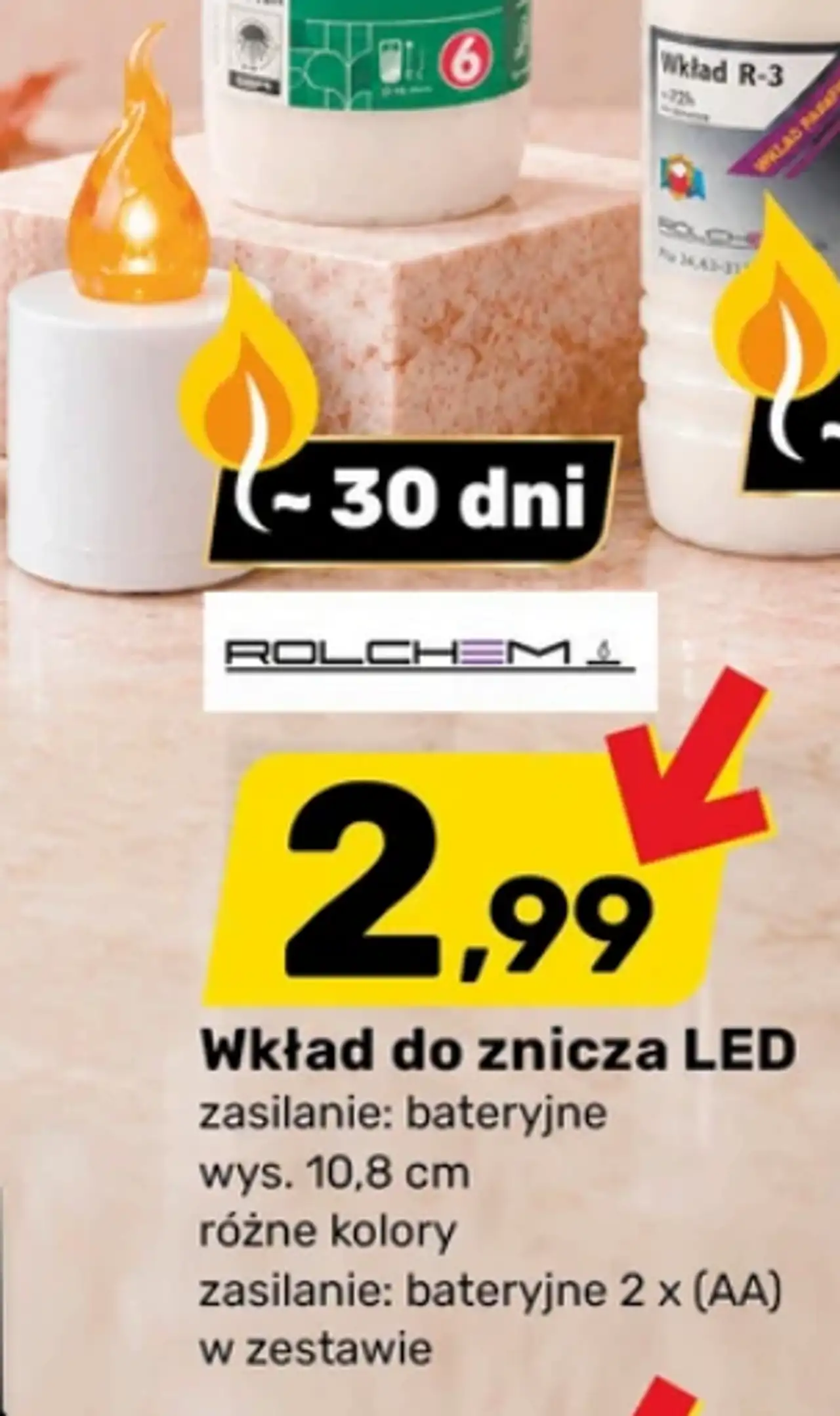 Wkład do znicza LED