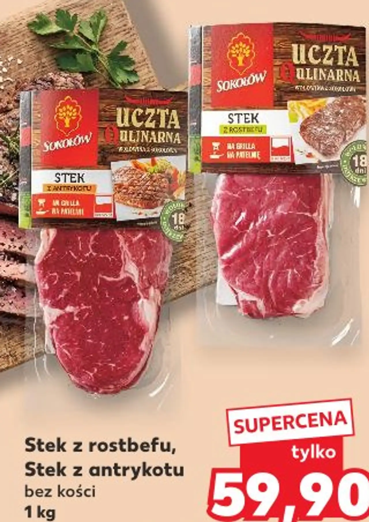 Stek z rostbefu, Stek z antrykotu bez kości Sokołów Uczta Kulinarna