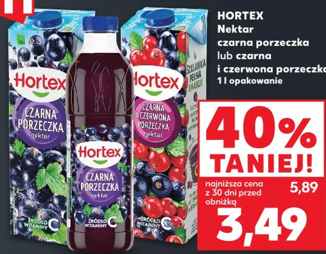 Hortex Nektar czarna porzeczka lub czarna i czerwona porzeczka