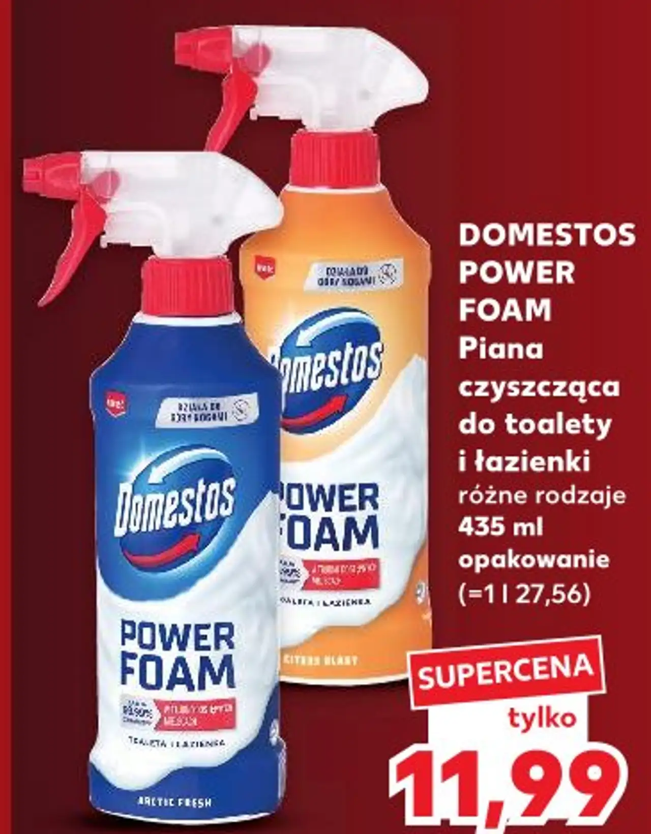 Domestos Power Foam Piana czyszcząca do toalety i łazienki