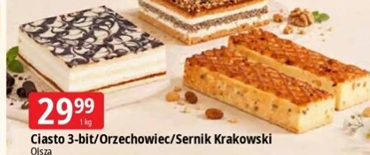 Ciasto 3-bit/Orzechowiec/Sernik Krakowski Olsza