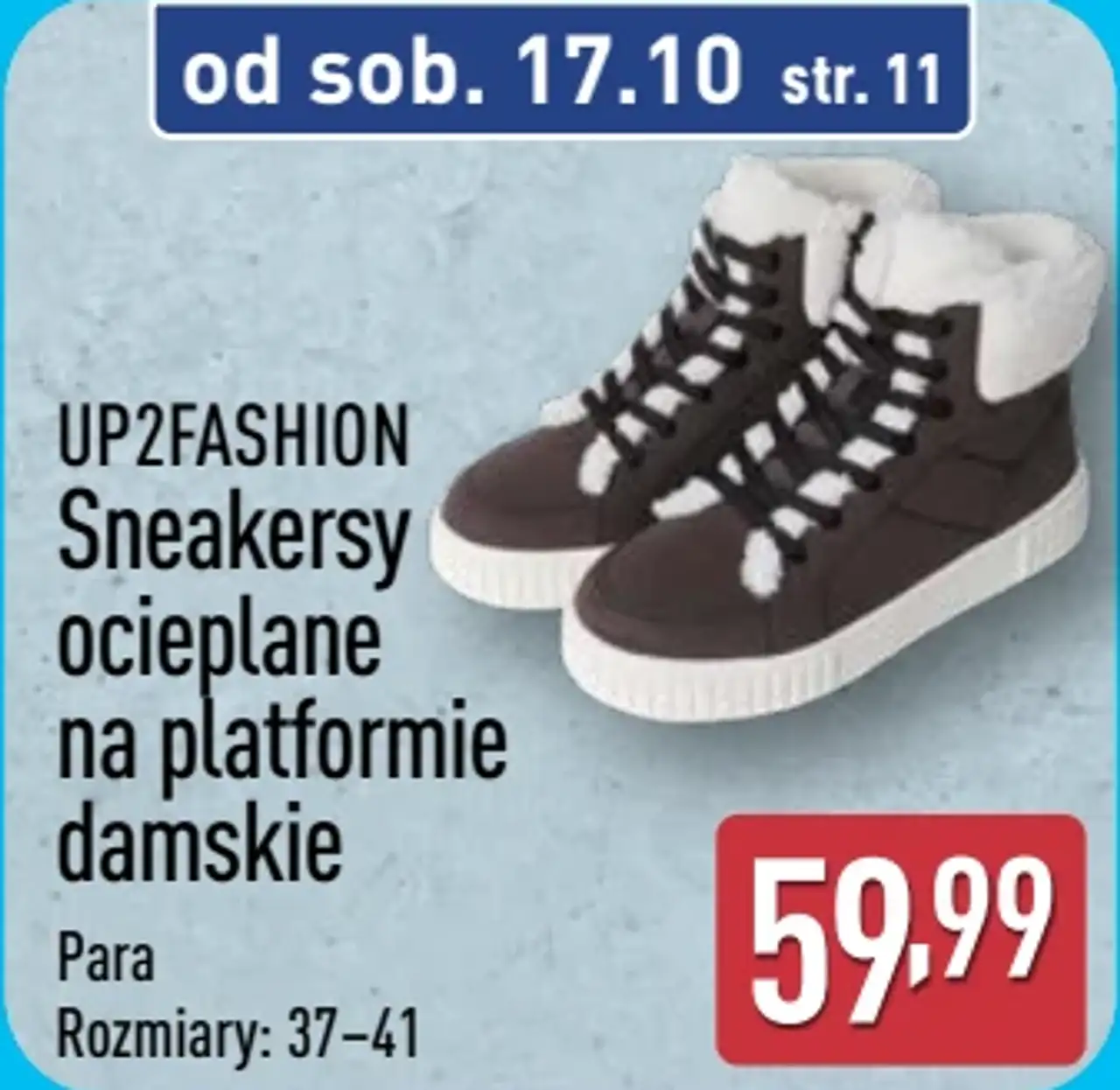 UP2FASHION Sneakersy ocieplane na platformie damskie