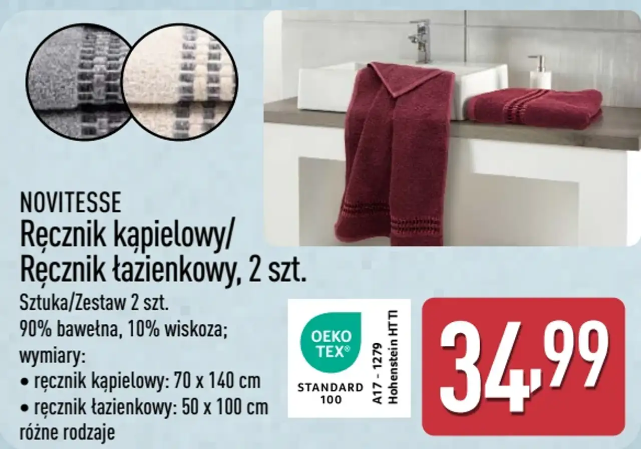 Ręcznik kąpielowy/ Ręcznik łazienkowy, 2 szt. NOVITESSE