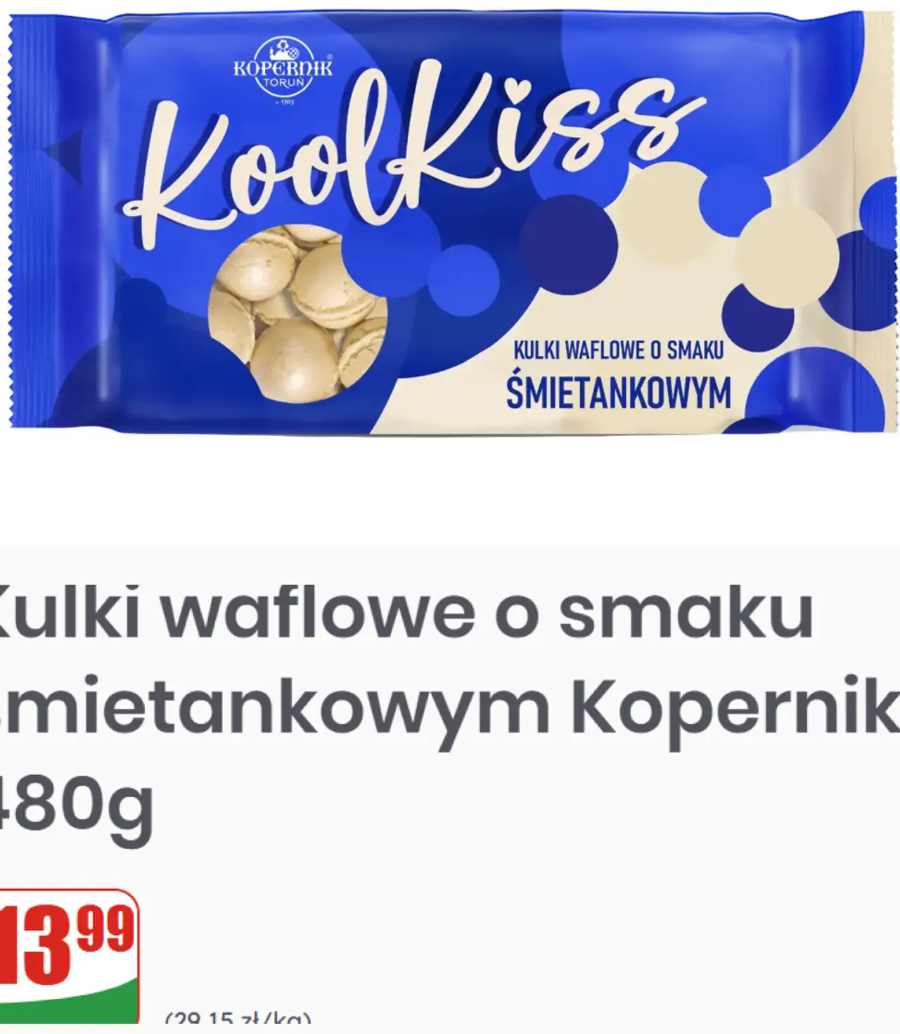 Kulki waflowe o smaku śmietankowym Kopernik 480g
