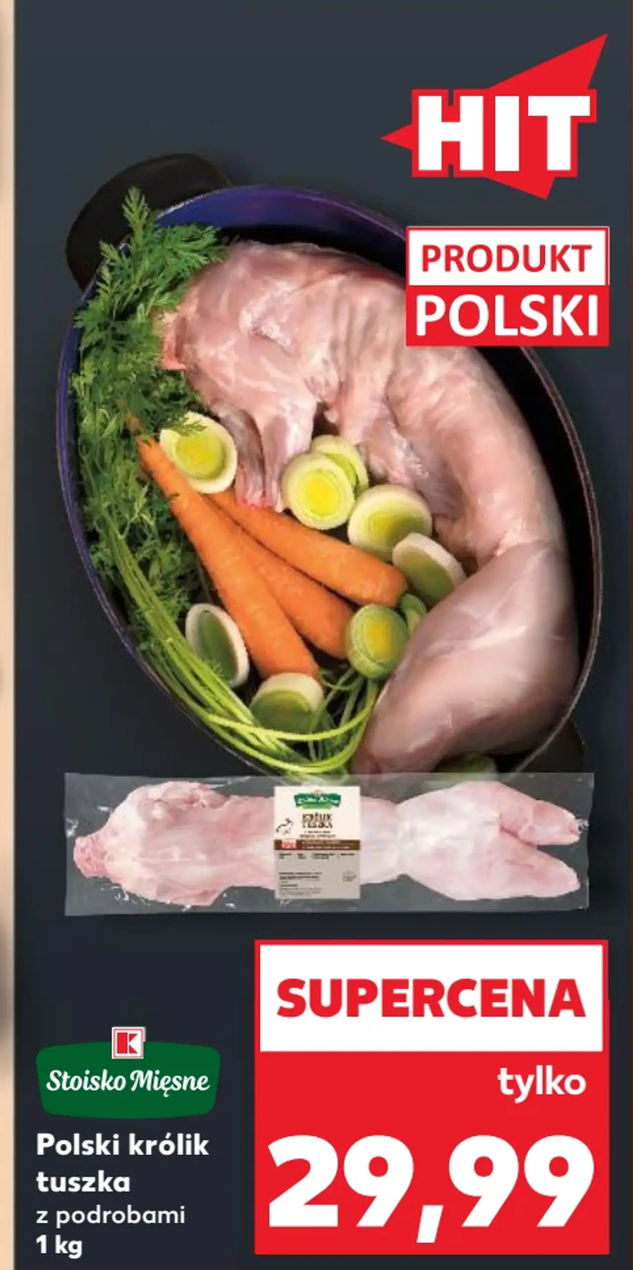 Polski królik tusza z podrobami