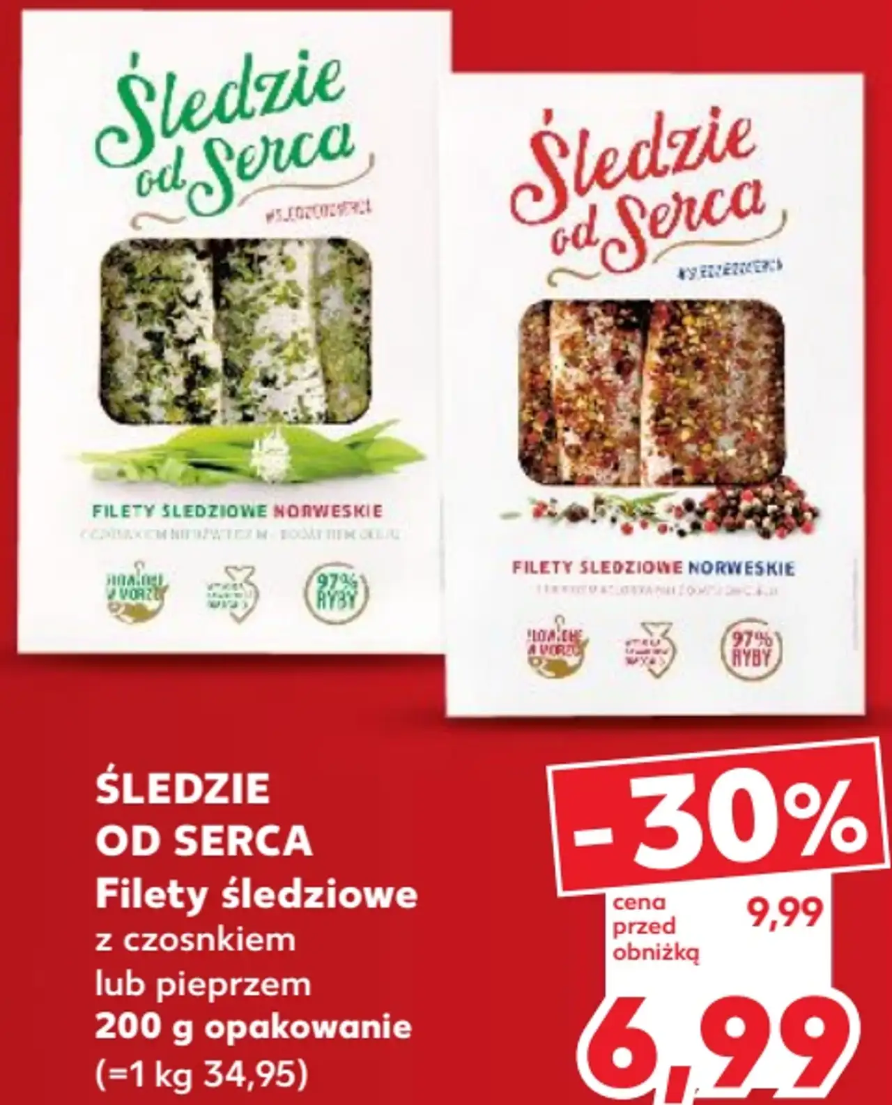Śledzie od Serca Filety śledziowe z czosnkiem lub pieprzem