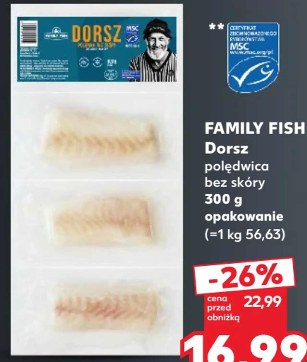 Family Fish Dorsz polędwica bez skóry