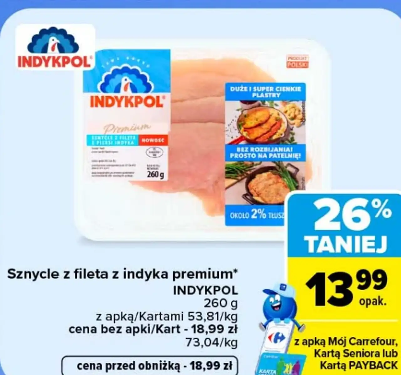 Sznycle z fileta z indyka premium INDYKPOL