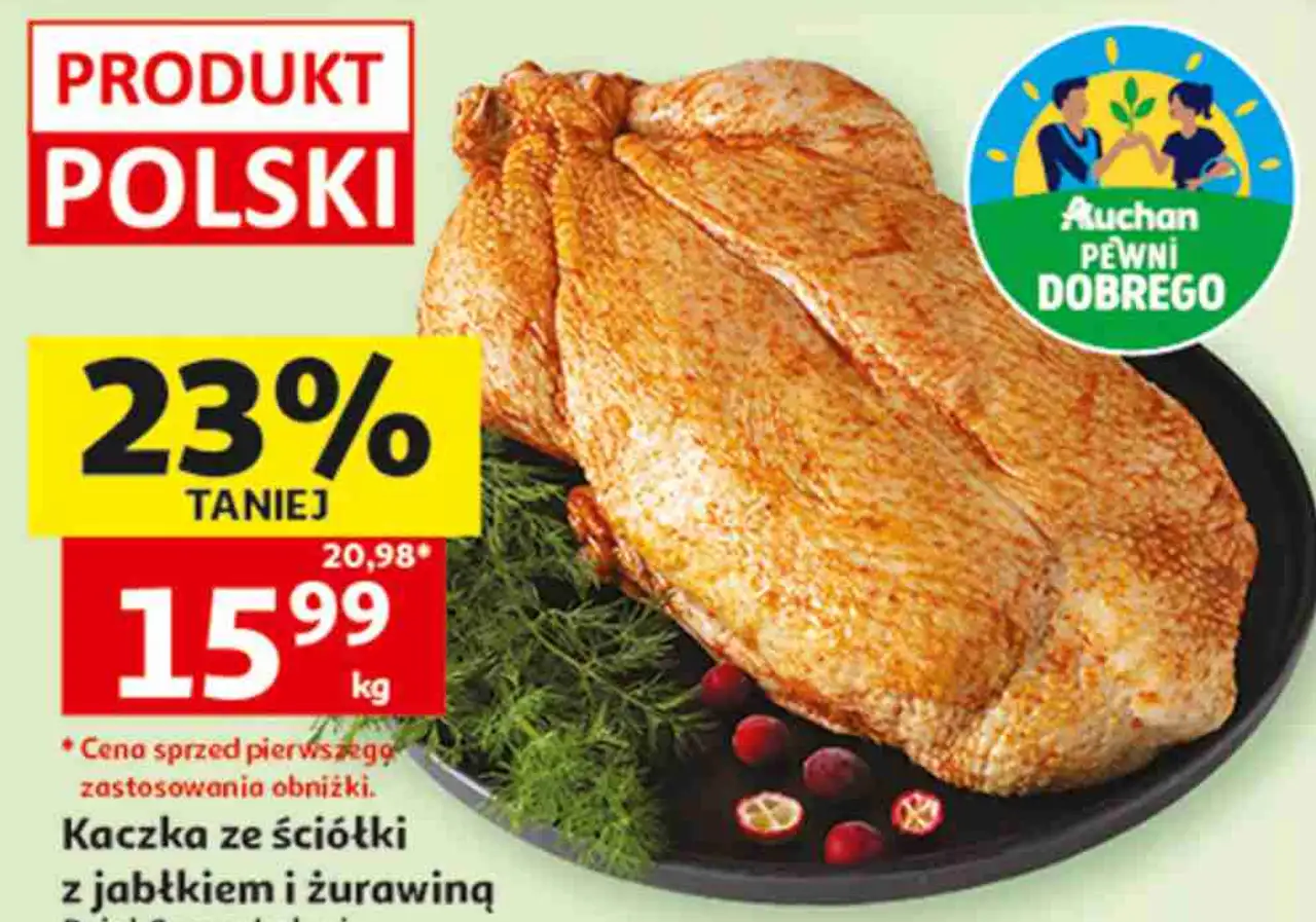 Auchan Pewni Dobrego Kaczka ze ściółki z jabłkiem i żurawiną