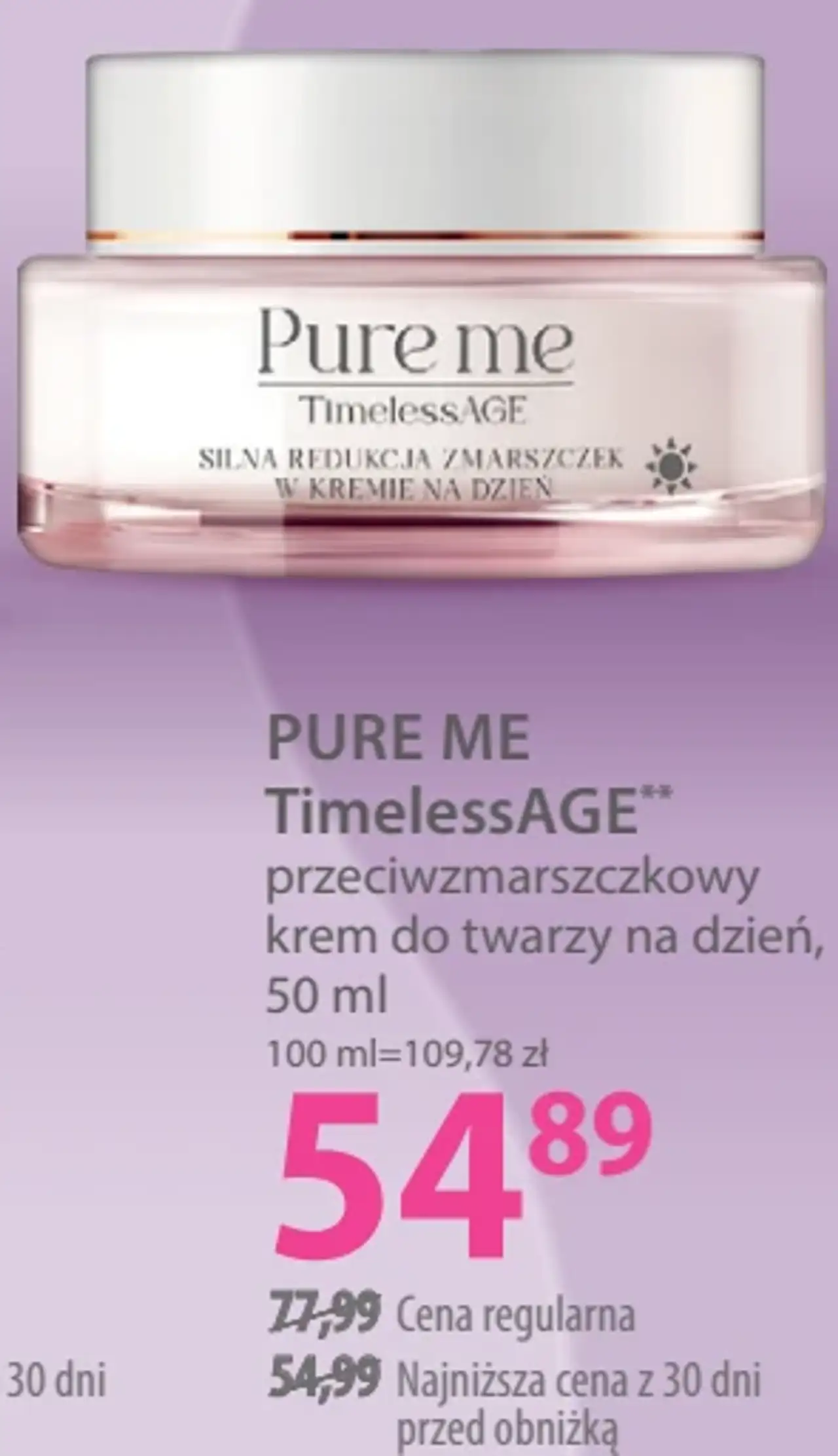 PURE ME TimelessAGE przeciwzmarszczkowy krem do twarzy na dzień, 50 ml
