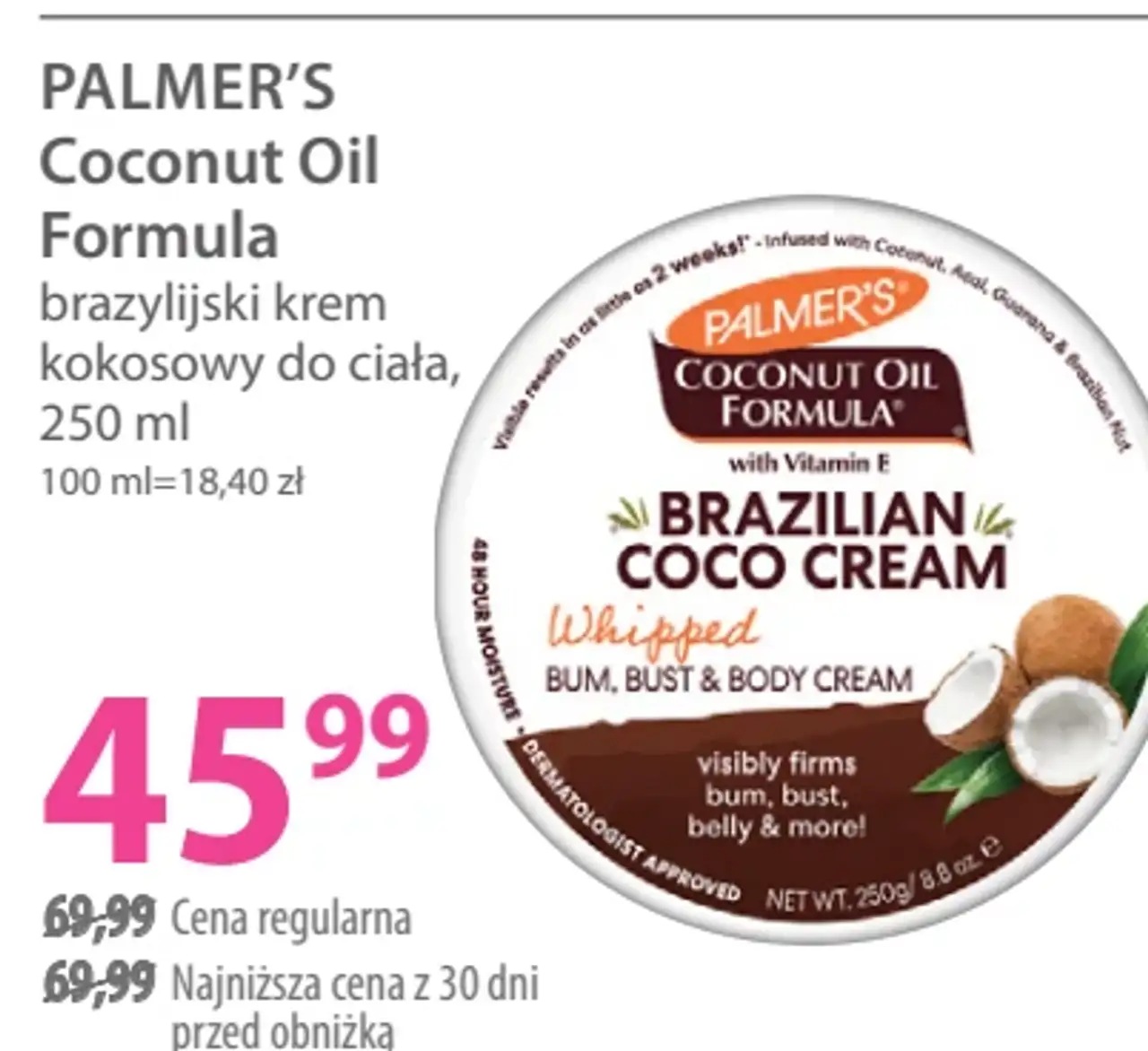 PALMER'S Coconut Oil Formula brazylijski krem kokosowy do ciała