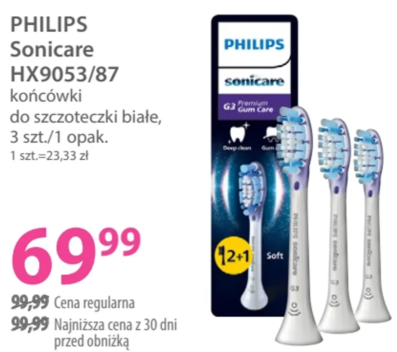 PHILIPS Sonicare HX9053/87 końcówki do szczoteczki białe