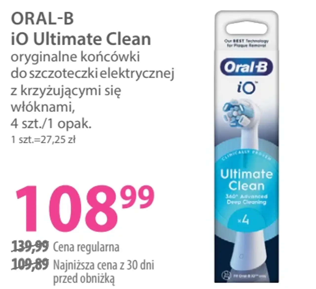 ORAL-B iO Ultimate Clean oryginalne końcówki do szczoteczki elektrycznej