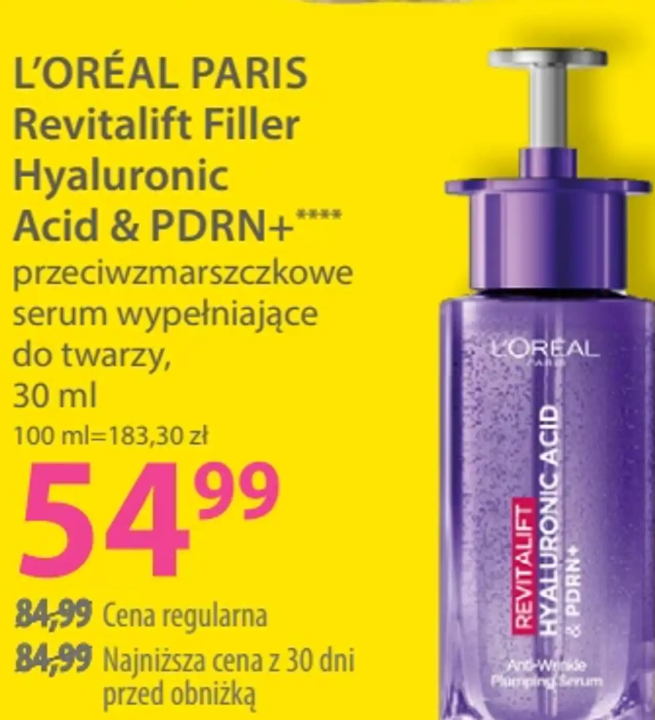 L'ORÉAL PARIS Revitalift Filler Hyaluronic Acid & PDRN+ serum wypełniające do twarzy