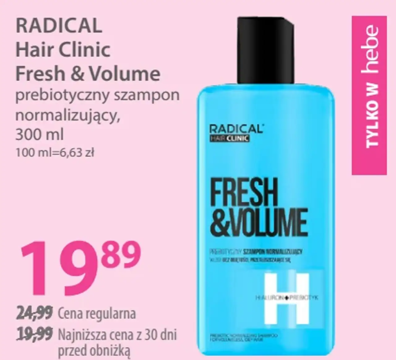 RADICAL Hair Clinic Fresh & Volume prebiotyczny szampon normalizujący