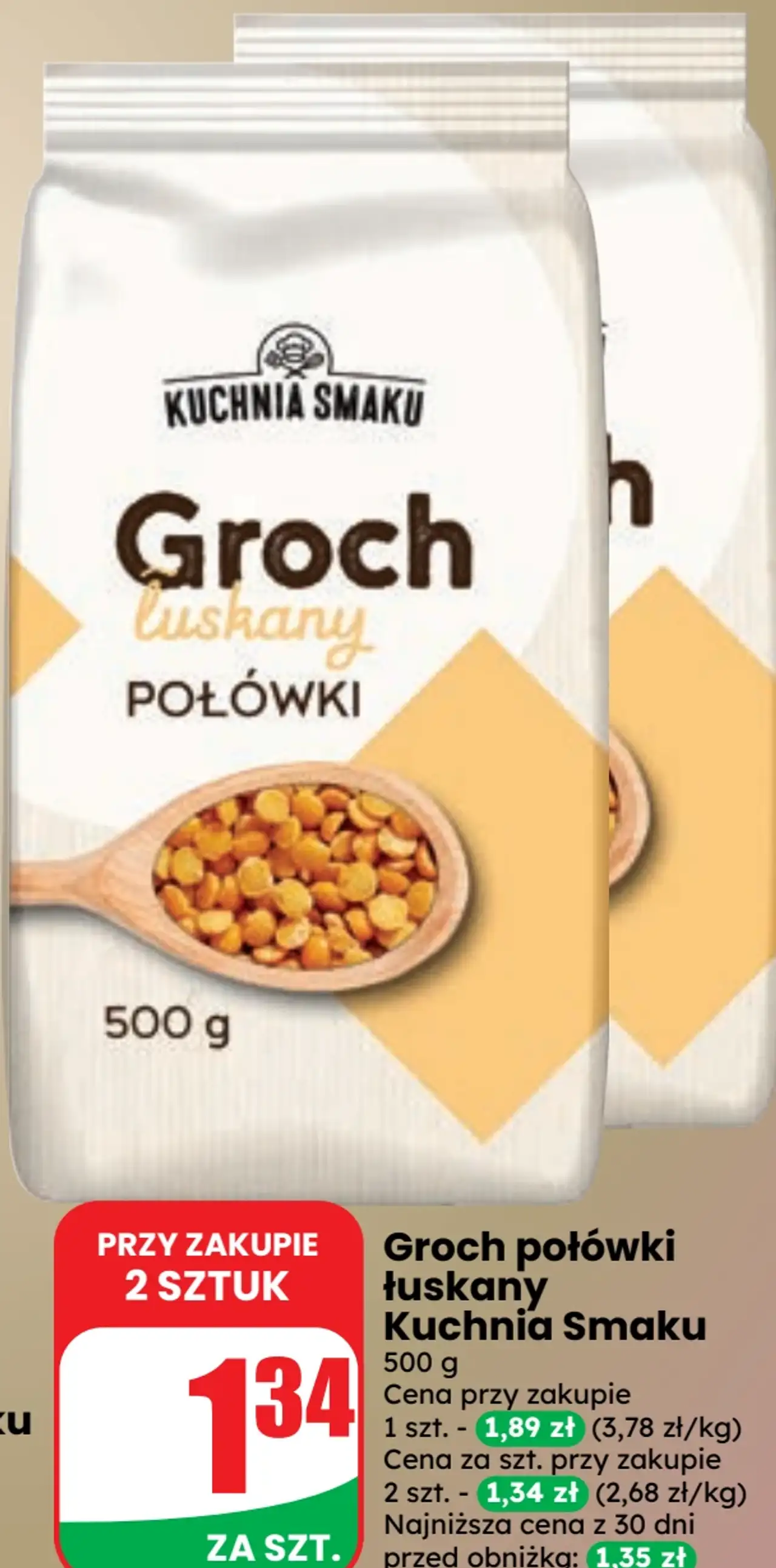 Groch połówki łuskany Kuchnia Smaku
