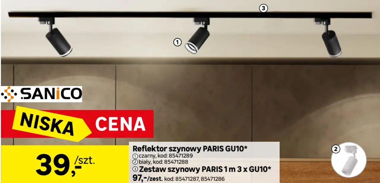 Reflektor szynowy PARIS GU10
