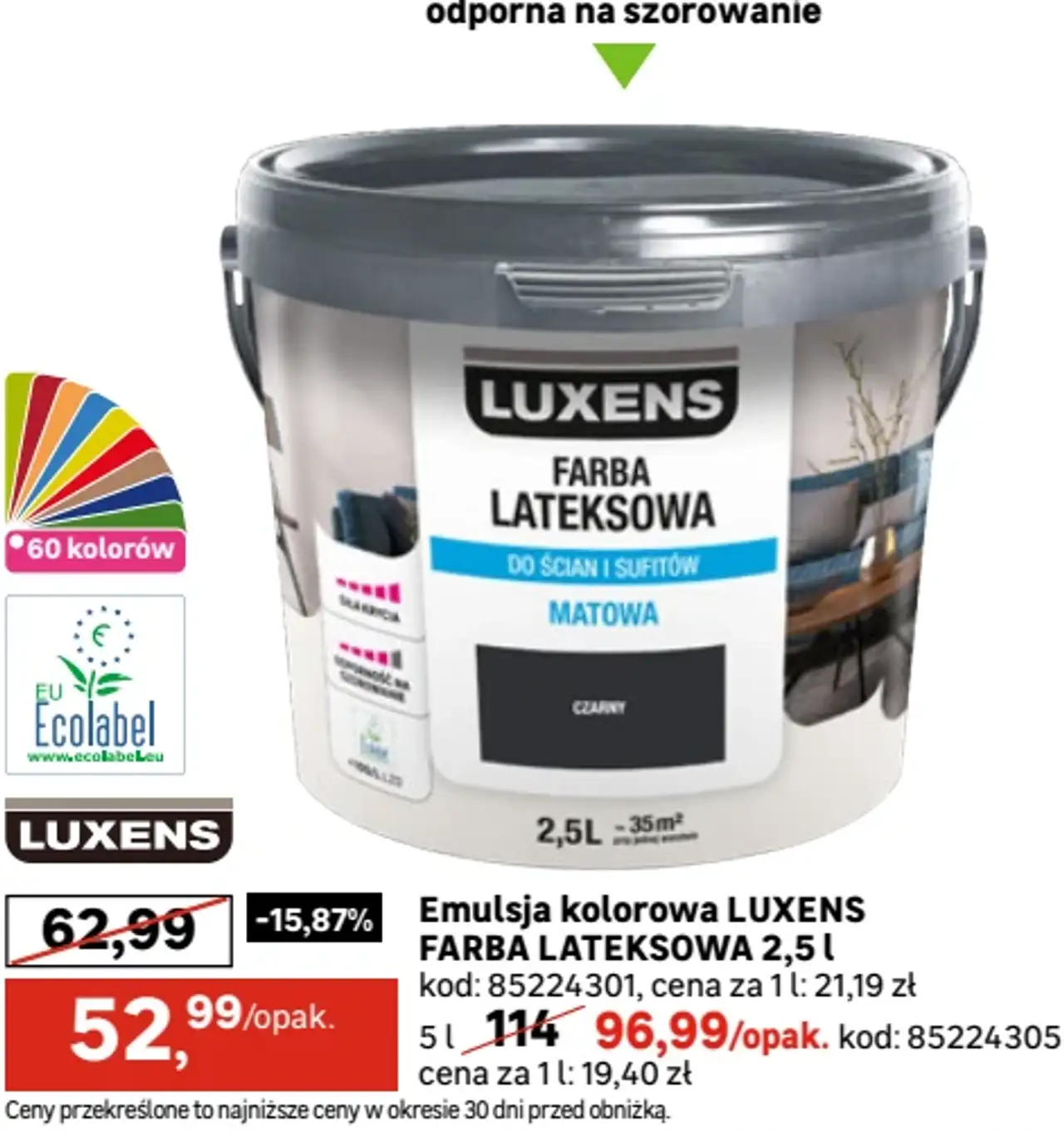 Emulsja kolorowa LUXENS FARBA LATEKSOWA 2,5 l