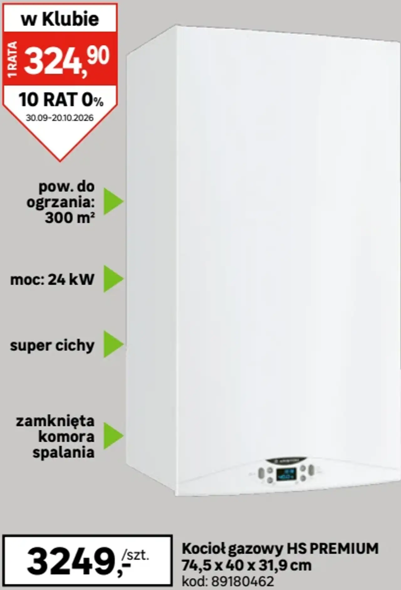 Kocioł gazowy HS PREMIUM 74,5 x 40 x 31,9 cm