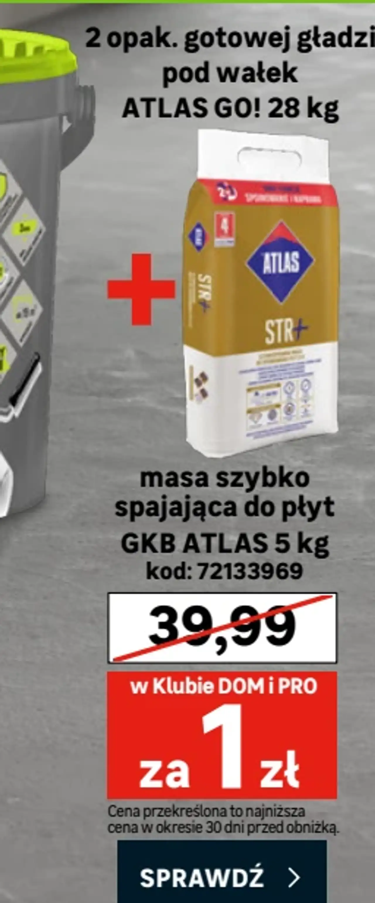 Masa szybko spajająca do płyt GKB ATLAS 5 kg