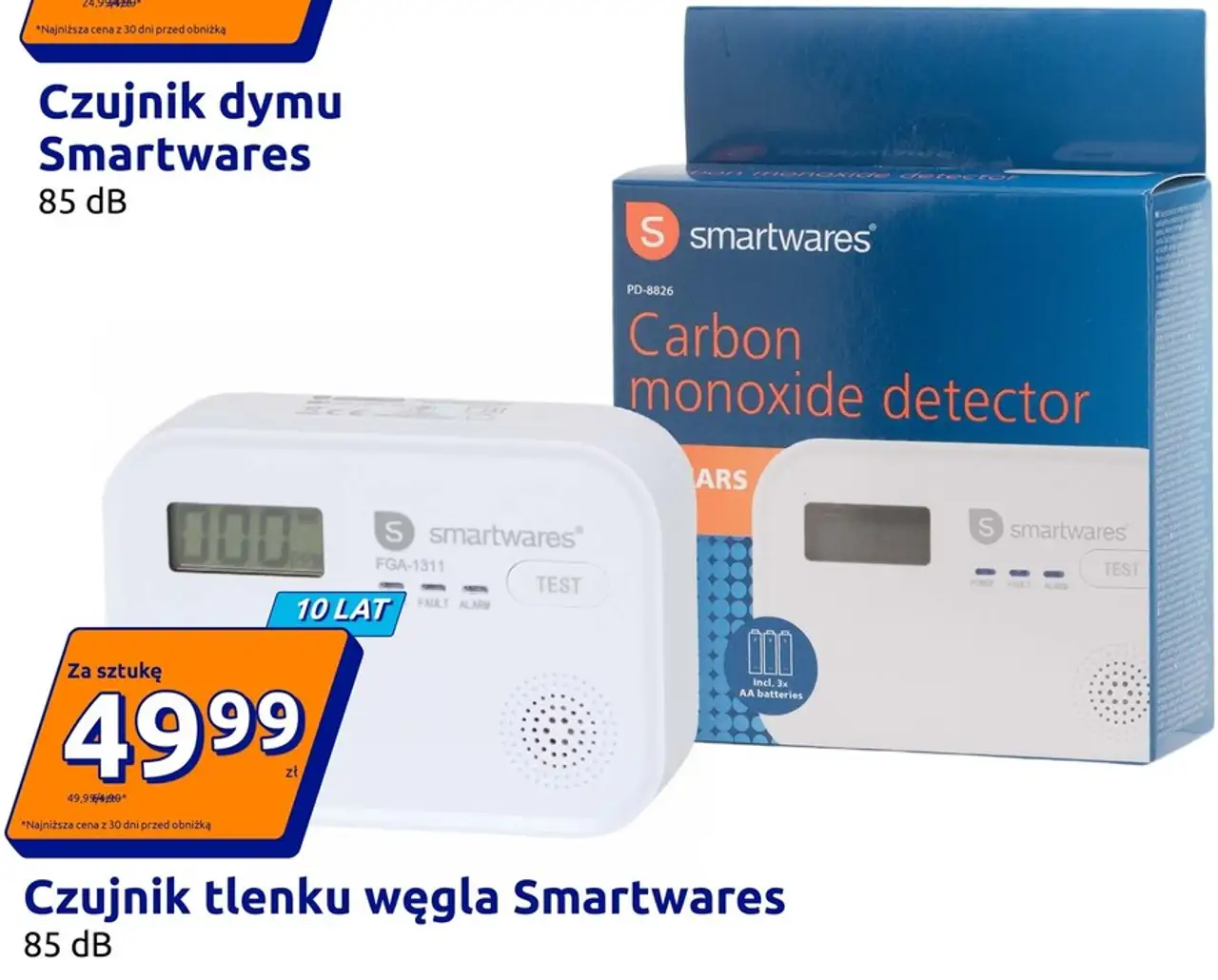 Czujnik tlenku węgla Smartwares 85 dB