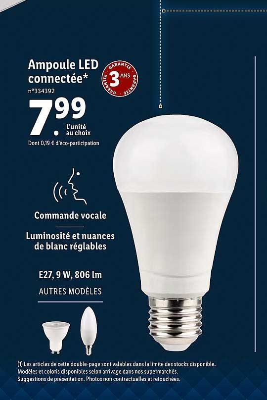 Ampoule connectée LED Livarno Lux