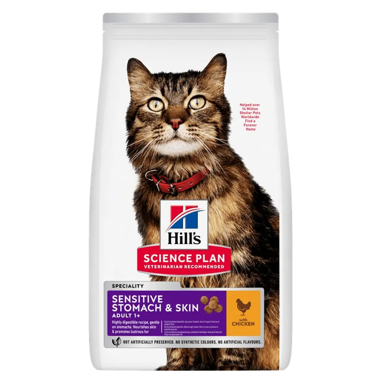 Hill's Croquettes pour chat Science Plan, adulte, Sensitive Stomach & Skin, au poulet 7 kg