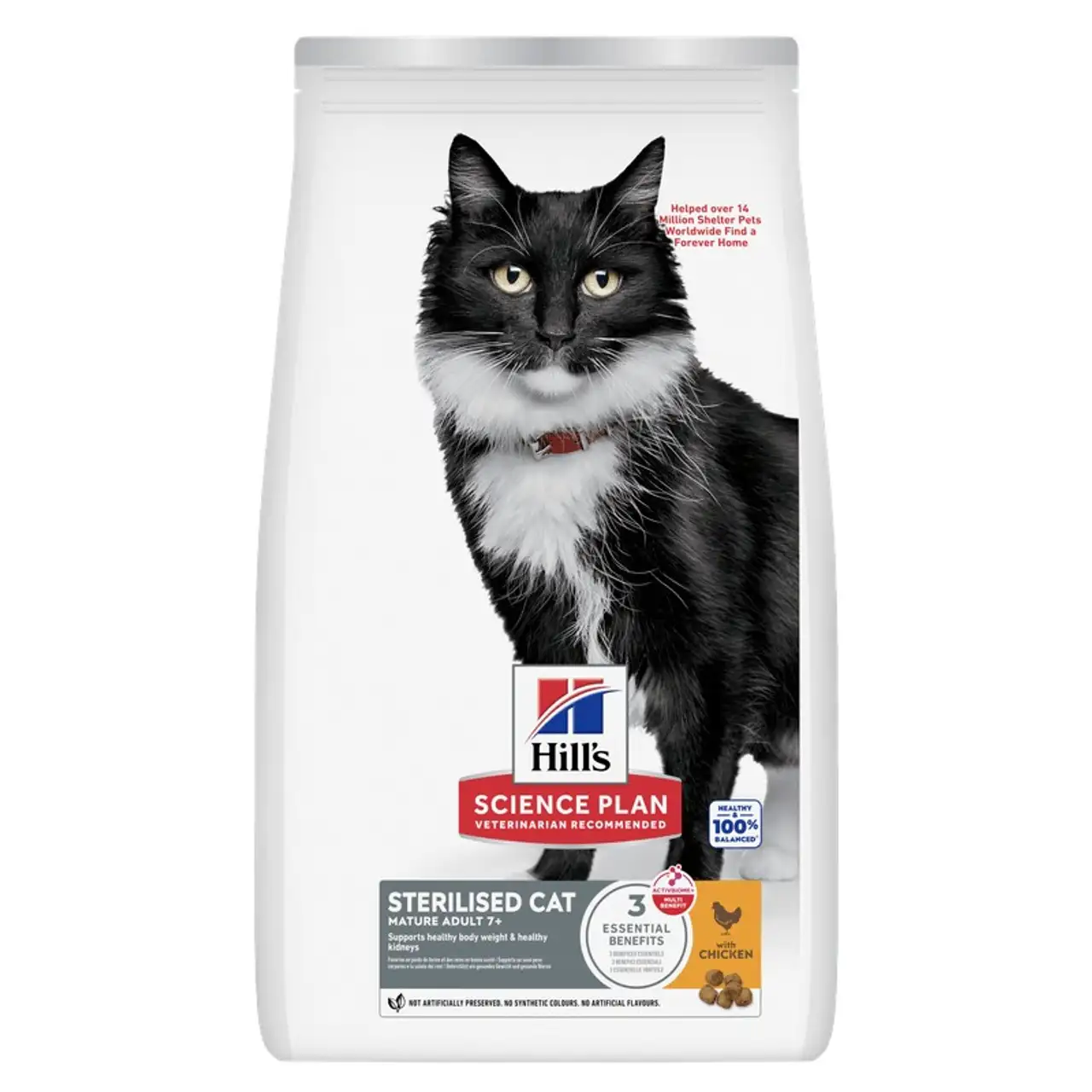 Hill's Croquettes pour chat Science Plan, Mature Adulte, Stérilisé, au poulet 3 kg
