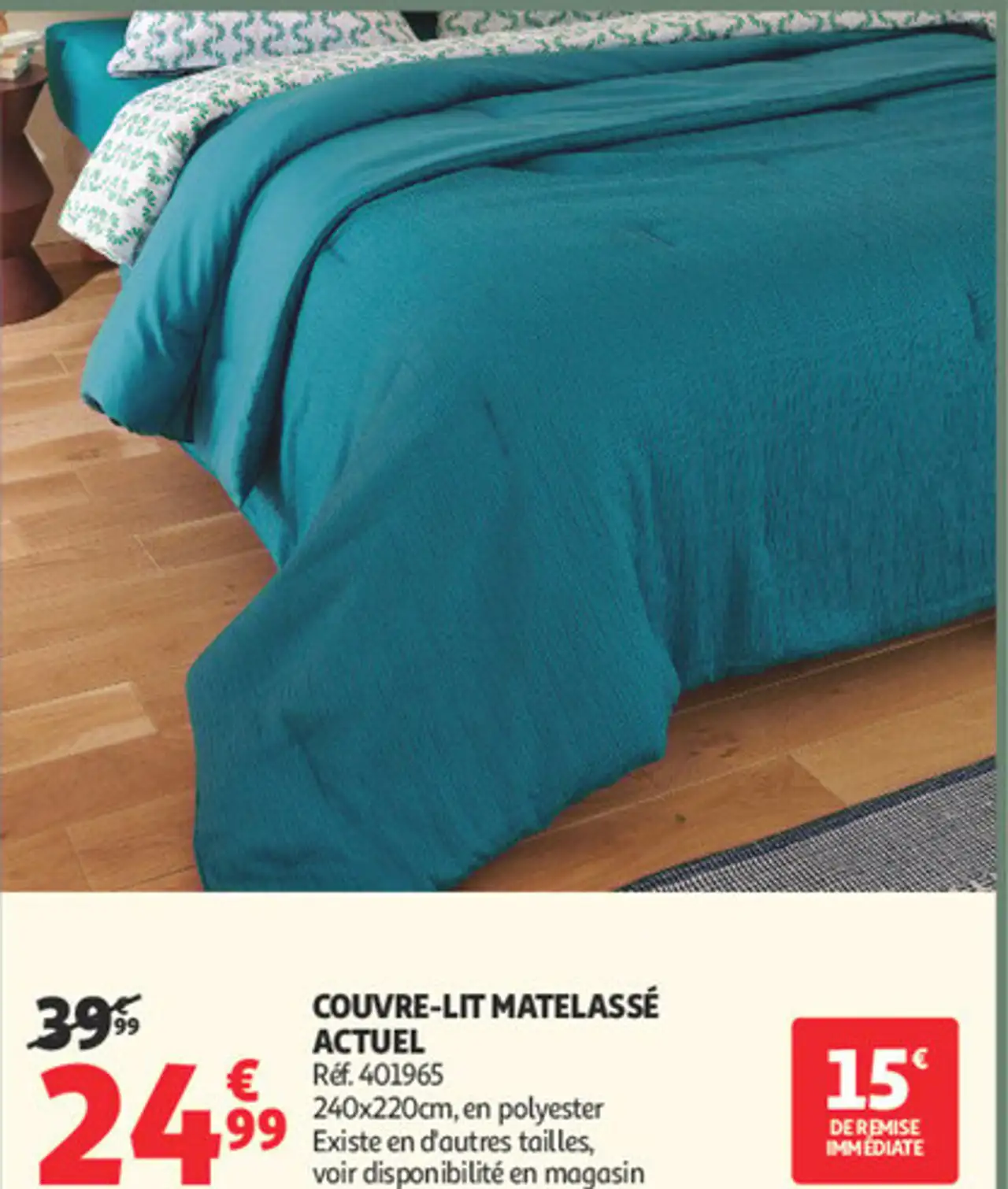 COUVRE-LIT MATELASSÉ ACTUEL 240x220cm