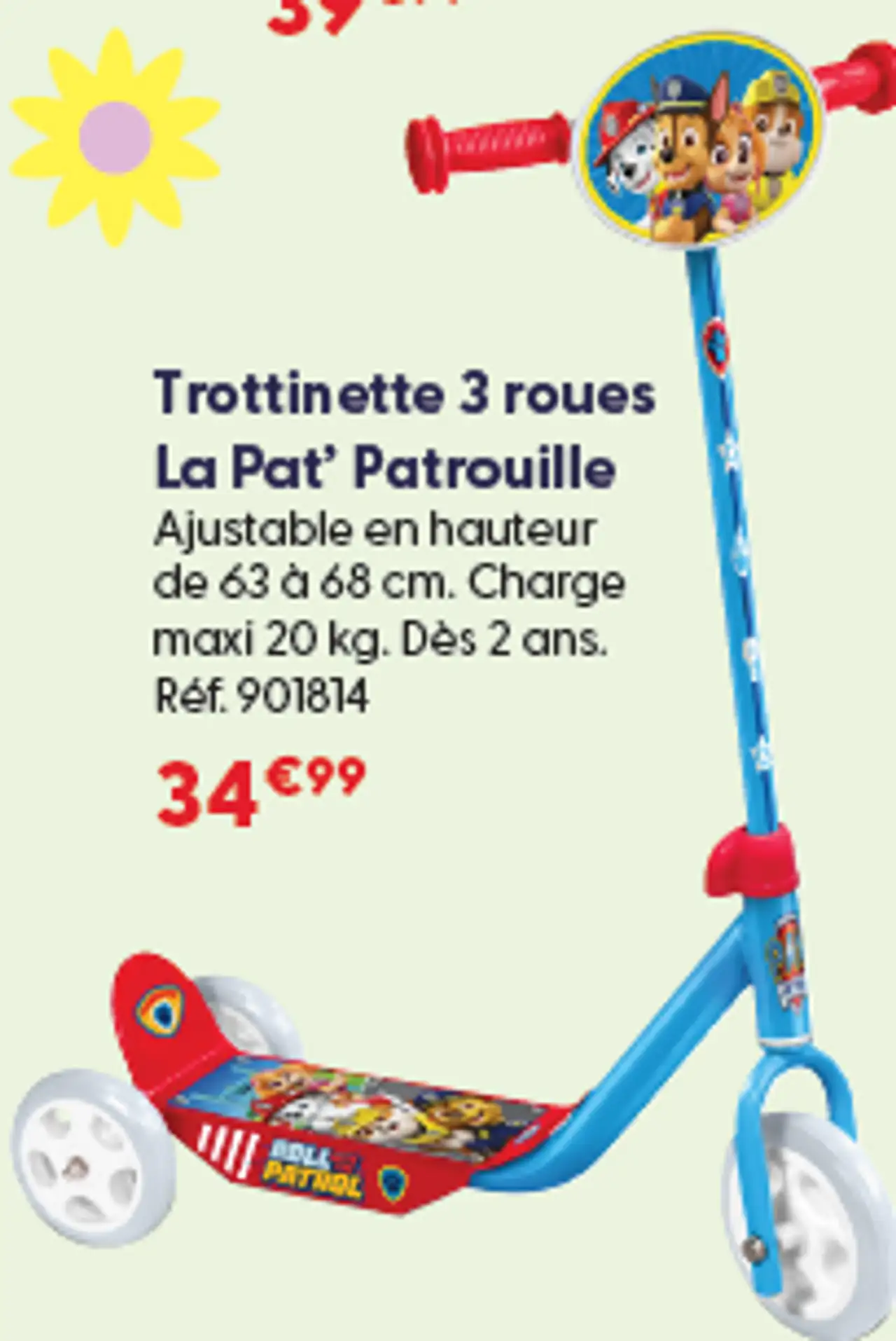 Trottinette 3 roues La Pat' Patrouille