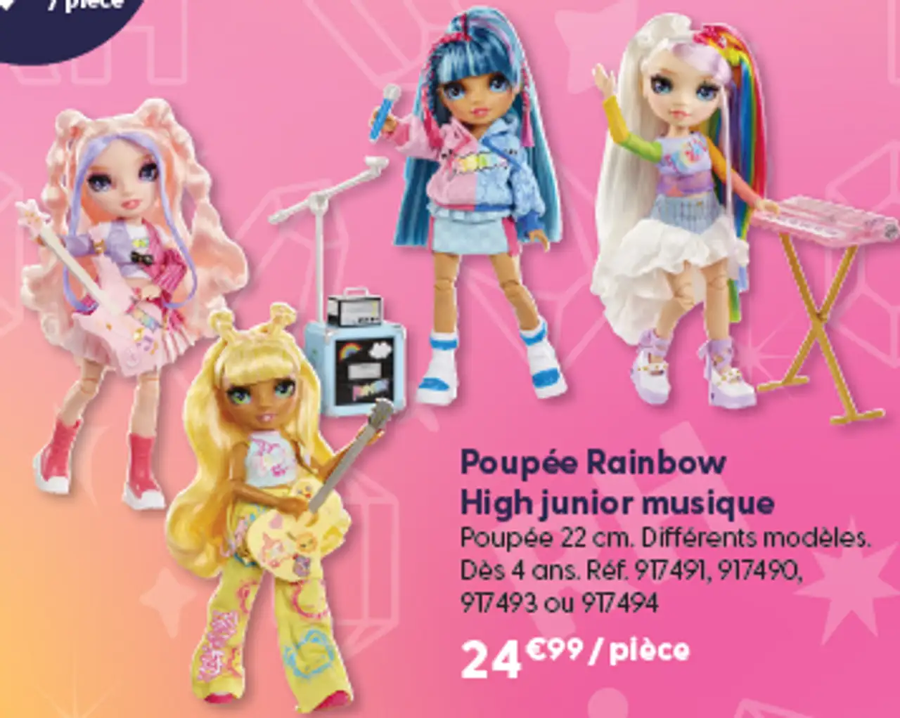 Poupée Rainbow High junior musique
