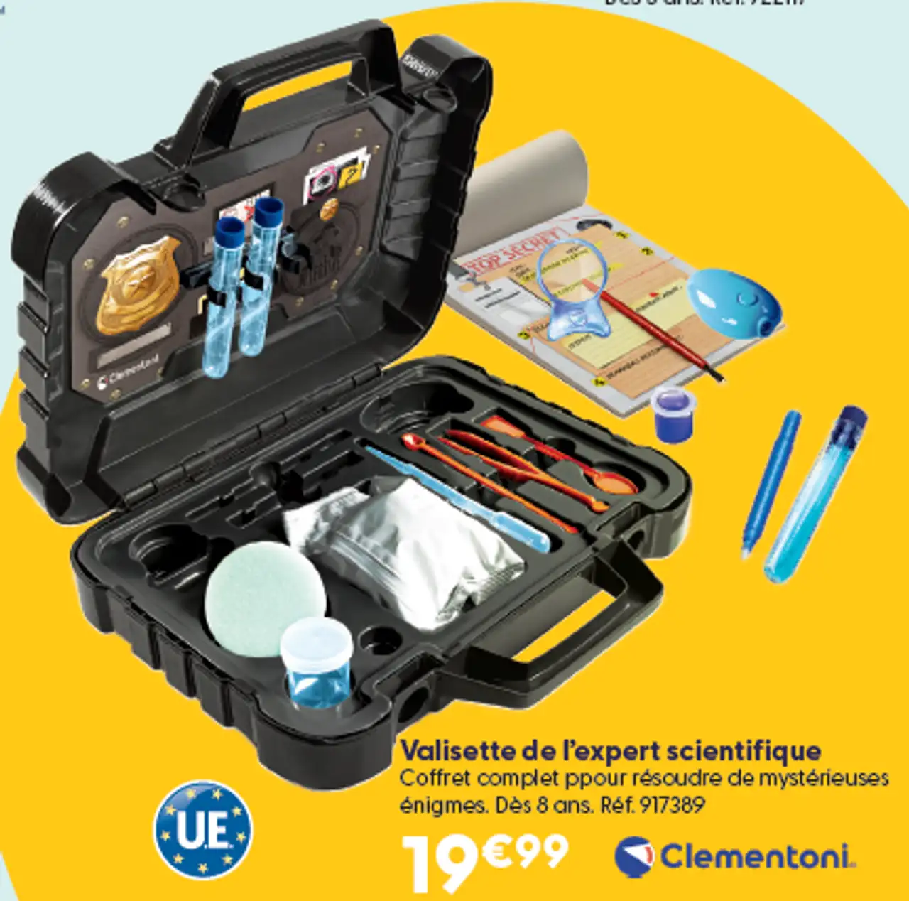 Valisette de l'expert scientifique Coffret complet ppour résoudre de mystérieuses énigmes. Dès 8 ans. Réf. 917389