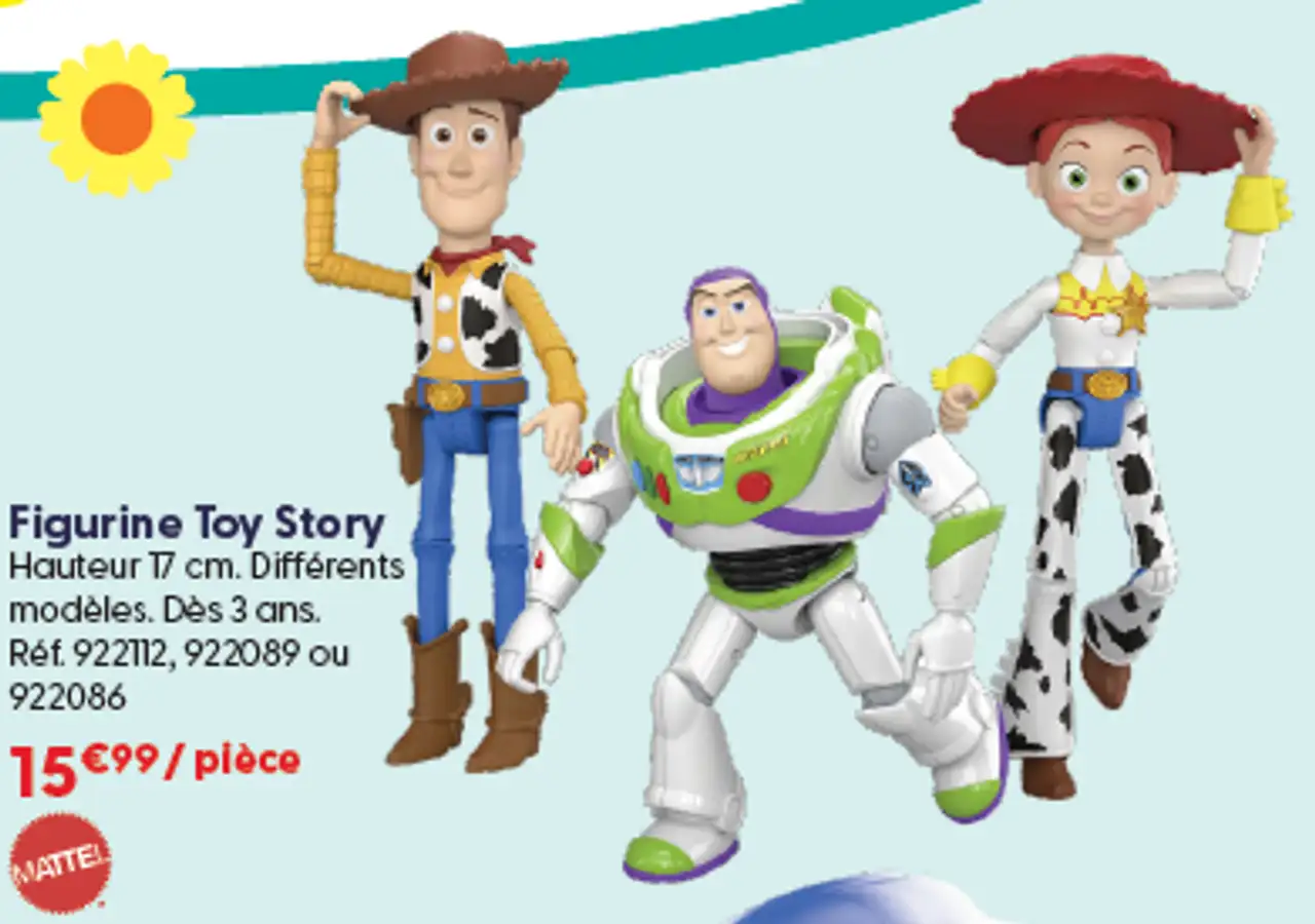 Figurine Toy Story Hauteur 17 cm. Différents modèles. Dès 3 ans. Réf. 922112, 922089 ou 922086