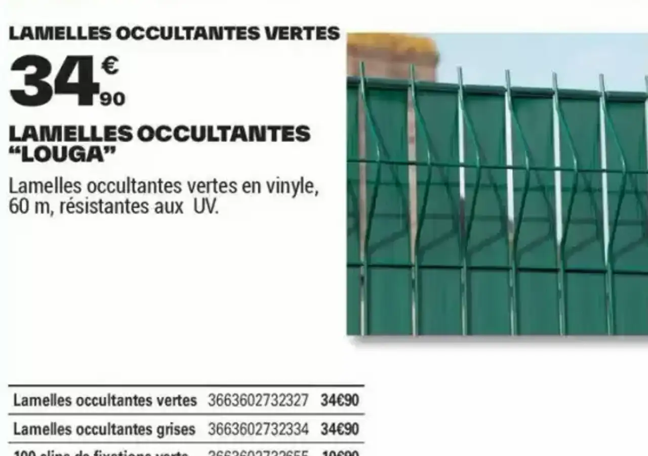 LAMELLES OCCULTANTES "LOUGA"