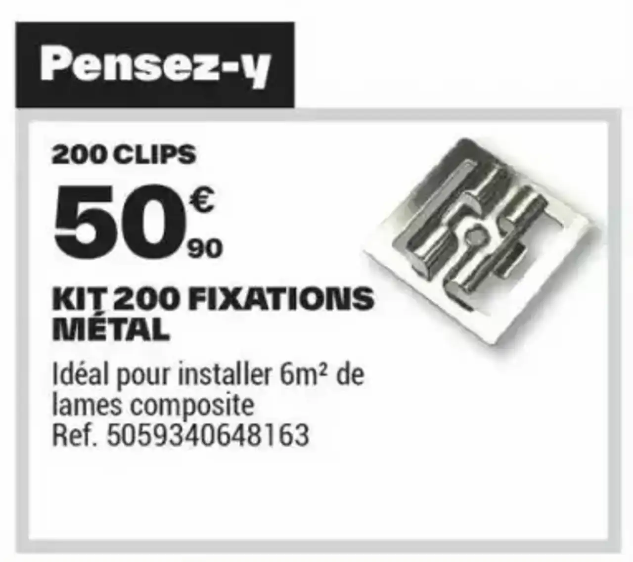 KIT 200 FIXATIONS MÉTAL
